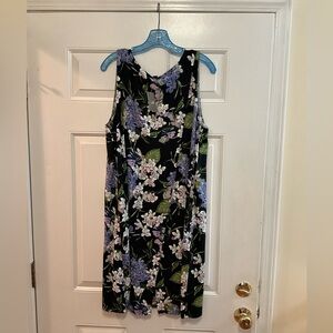 NWT ~ J. Jill Sleeveless Black Floral Dress sz. L